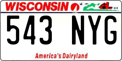 WI license plate 543NYG