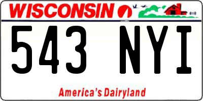 WI license plate 543NYI