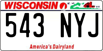 WI license plate 543NYJ