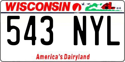 WI license plate 543NYL