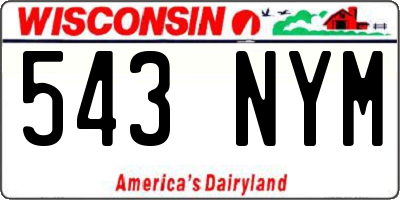 WI license plate 543NYM