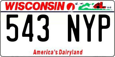 WI license plate 543NYP