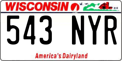 WI license plate 543NYR