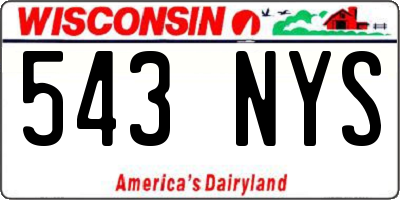 WI license plate 543NYS