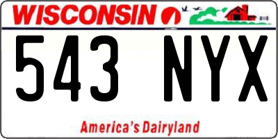 WI license plate 543NYX