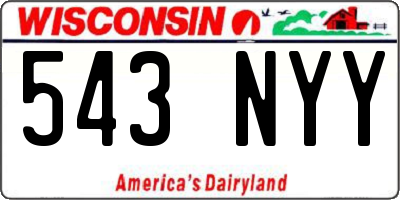 WI license plate 543NYY