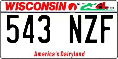 WI license plate 543NZF
