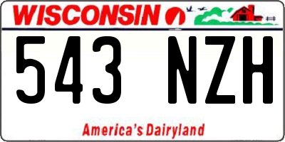 WI license plate 543NZH