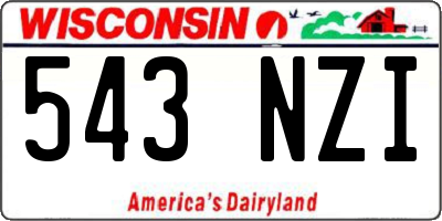 WI license plate 543NZI