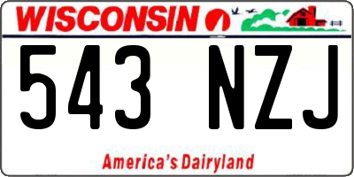 WI license plate 543NZJ