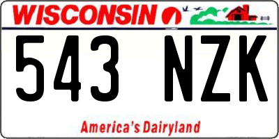 WI license plate 543NZK