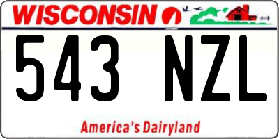 WI license plate 543NZL