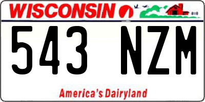WI license plate 543NZM