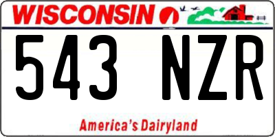 WI license plate 543NZR