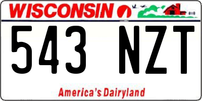 WI license plate 543NZT