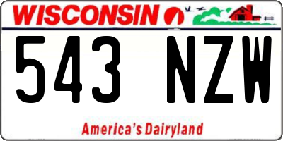 WI license plate 543NZW