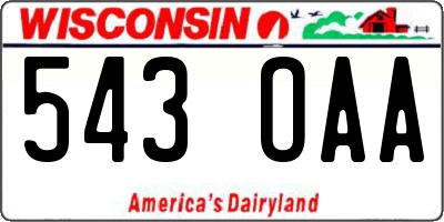 WI license plate 543OAA
