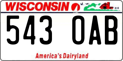 WI license plate 543OAB