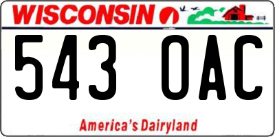 WI license plate 543OAC