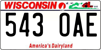 WI license plate 543OAE