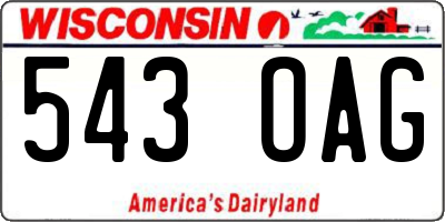 WI license plate 543OAG