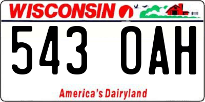 WI license plate 543OAH