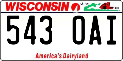 WI license plate 543OAI