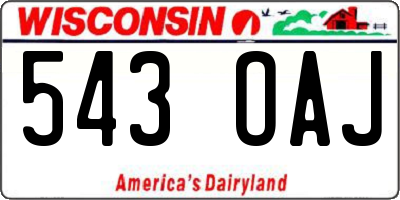 WI license plate 543OAJ