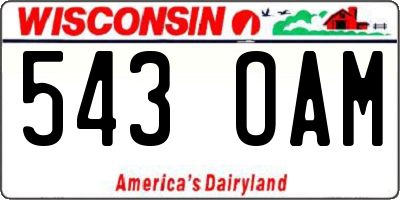 WI license plate 543OAM