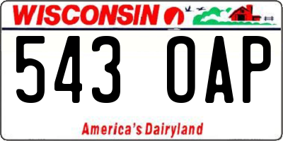 WI license plate 543OAP