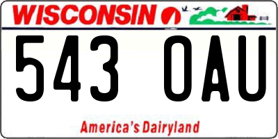 WI license plate 543OAU