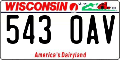 WI license plate 543OAV