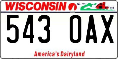WI license plate 543OAX