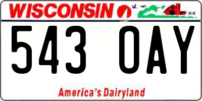 WI license plate 543OAY