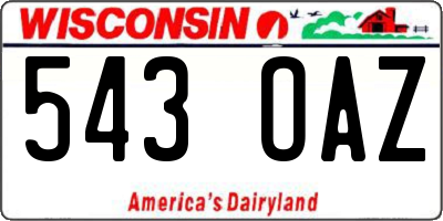 WI license plate 543OAZ