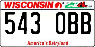 WI license plate 543OBB