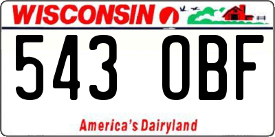 WI license plate 543OBF
