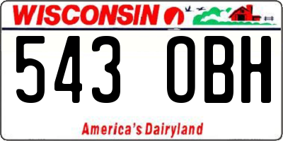 WI license plate 543OBH
