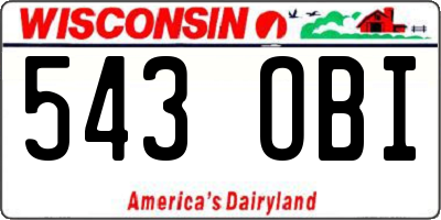 WI license plate 543OBI