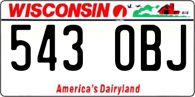 WI license plate 543OBJ