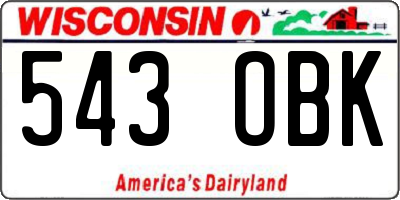 WI license plate 543OBK