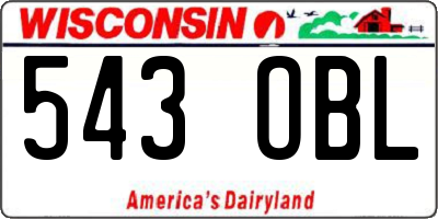 WI license plate 543OBL