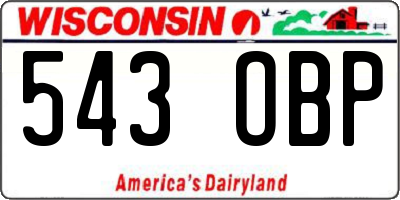WI license plate 543OBP