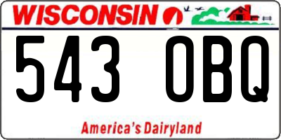 WI license plate 543OBQ