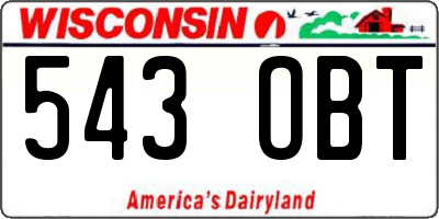 WI license plate 543OBT