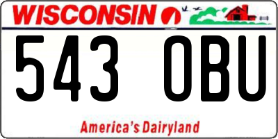 WI license plate 543OBU