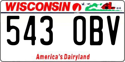WI license plate 543OBV