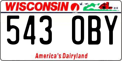 WI license plate 543OBY