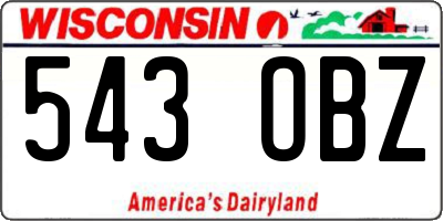 WI license plate 543OBZ