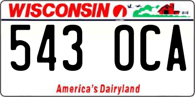 WI license plate 543OCA